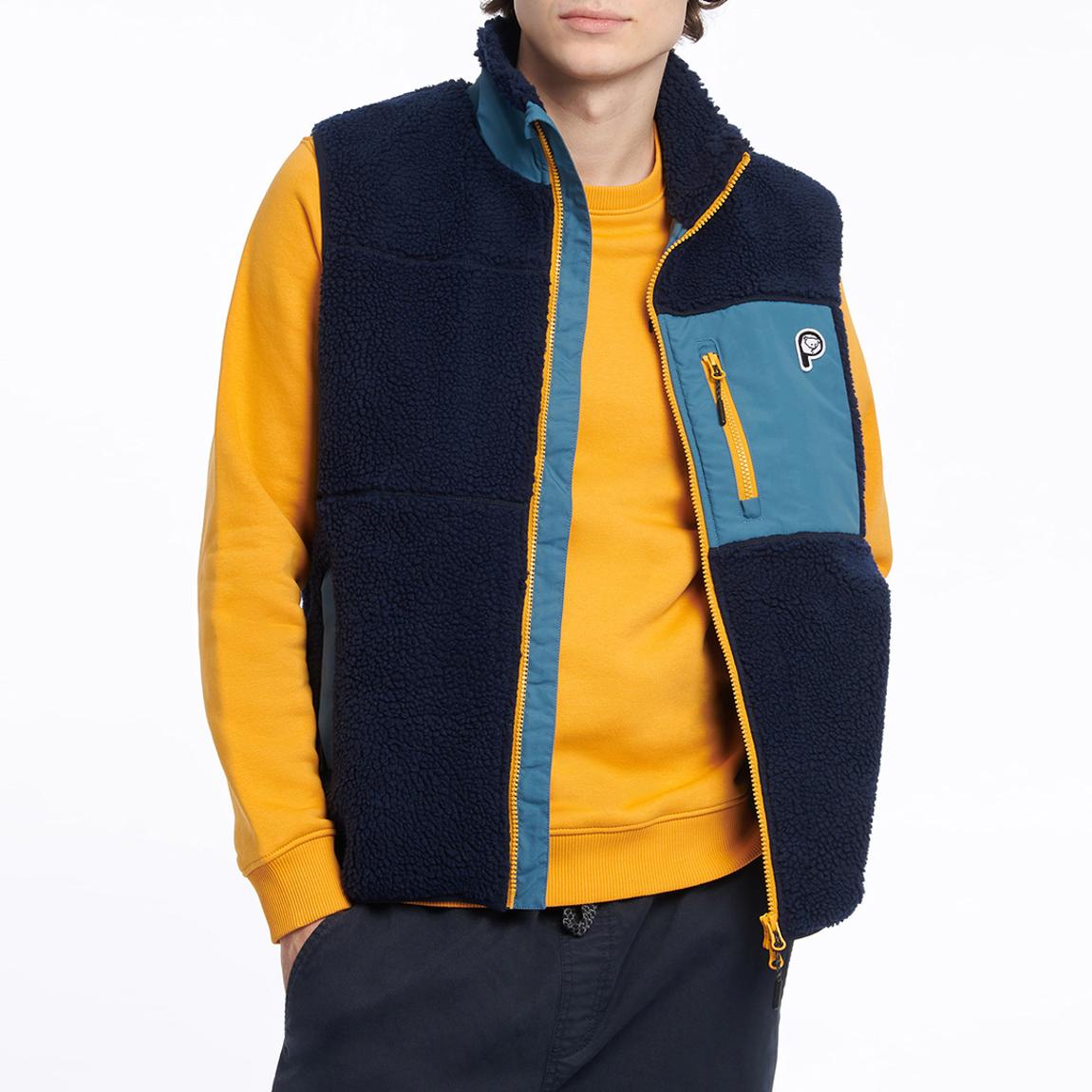 Navy P Bear Colour Block Gilet main product photo