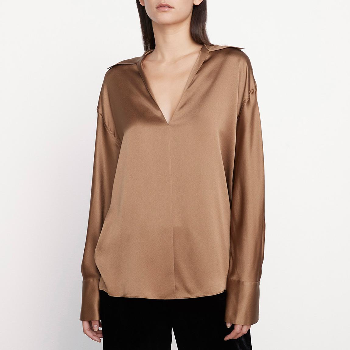 Mocha Silk Blouse main product photo