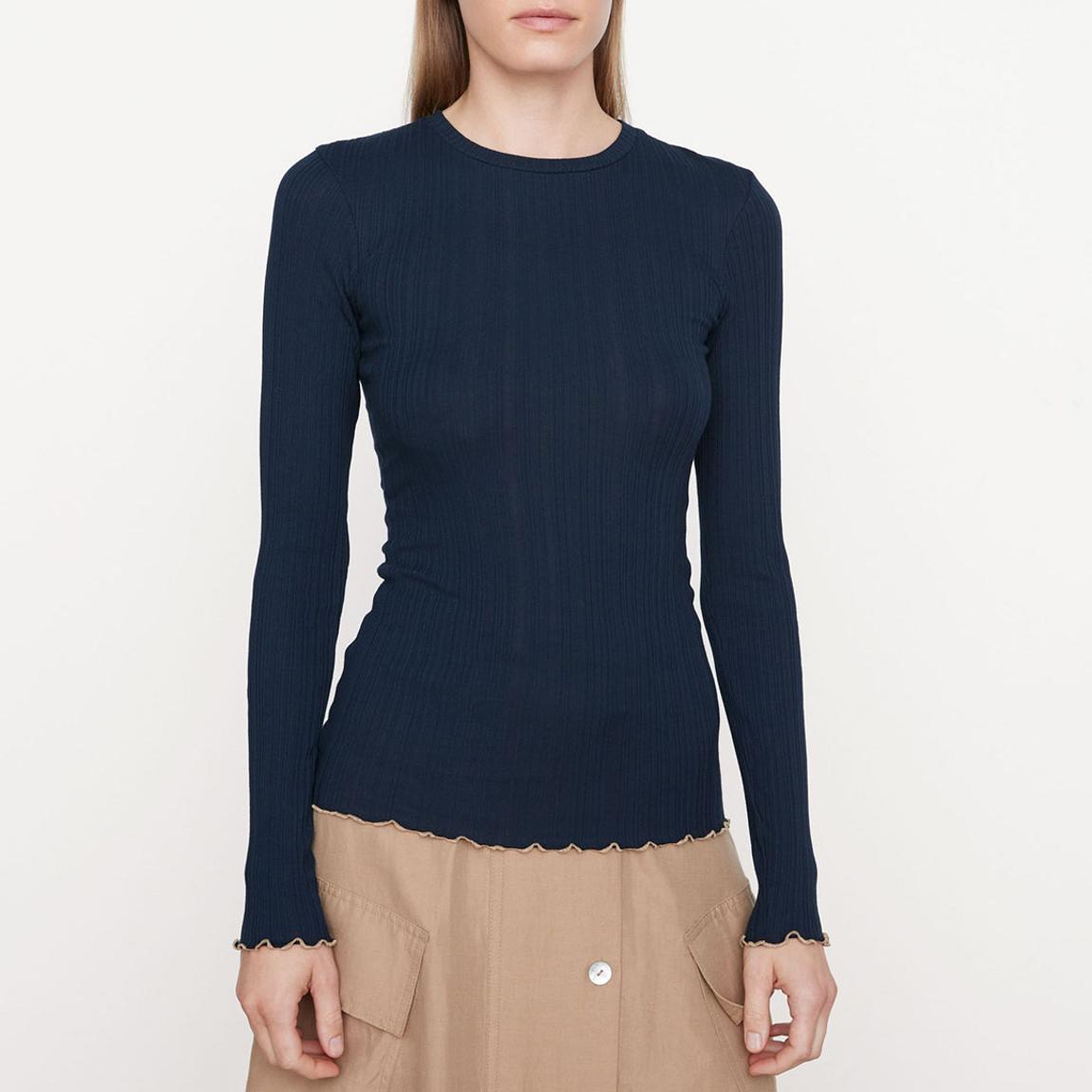 Black Cotton Blend Ribbed Top main product photo
