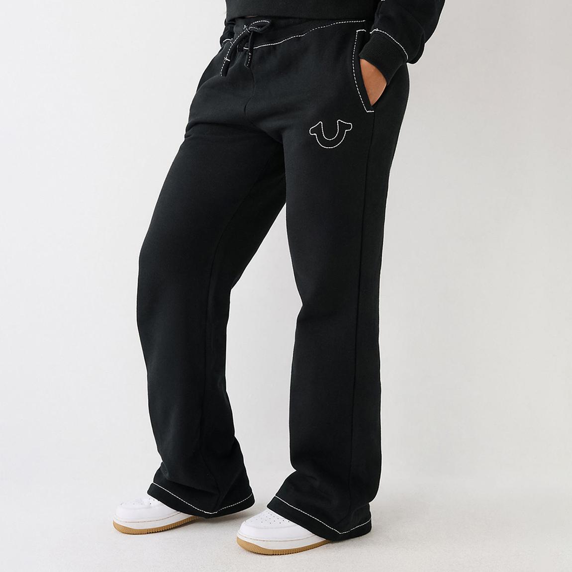 Black Straight Leg Cotton Blend Joggers main product photo