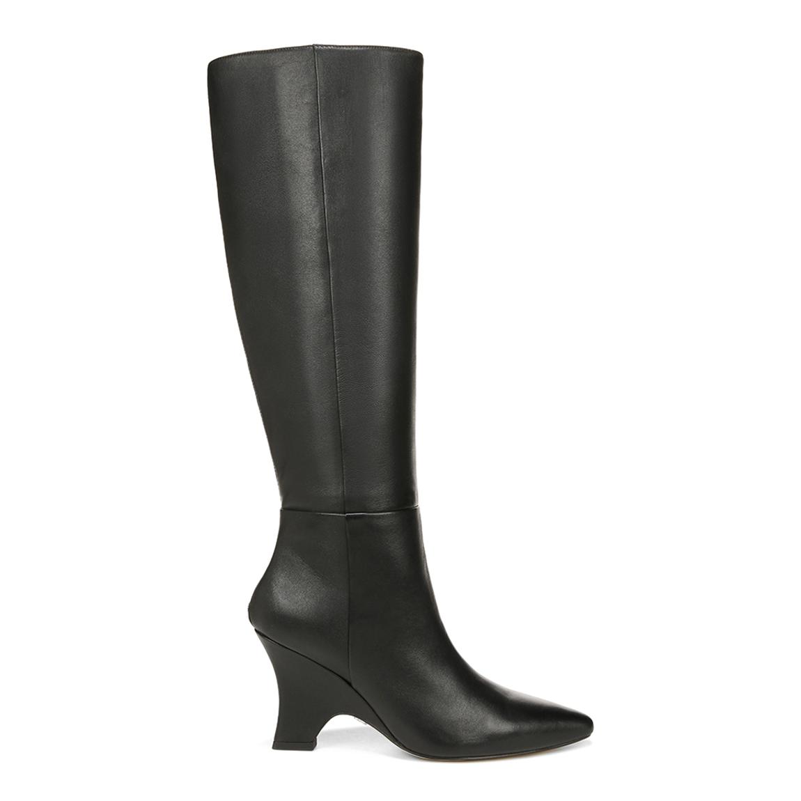 Women's Black Vance Leather Heeled Long Boot main product photo