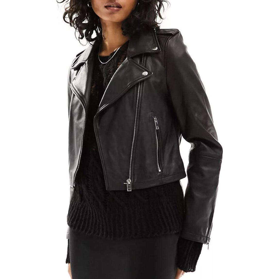 Black Annie Leather Biker Jacket main product photo
