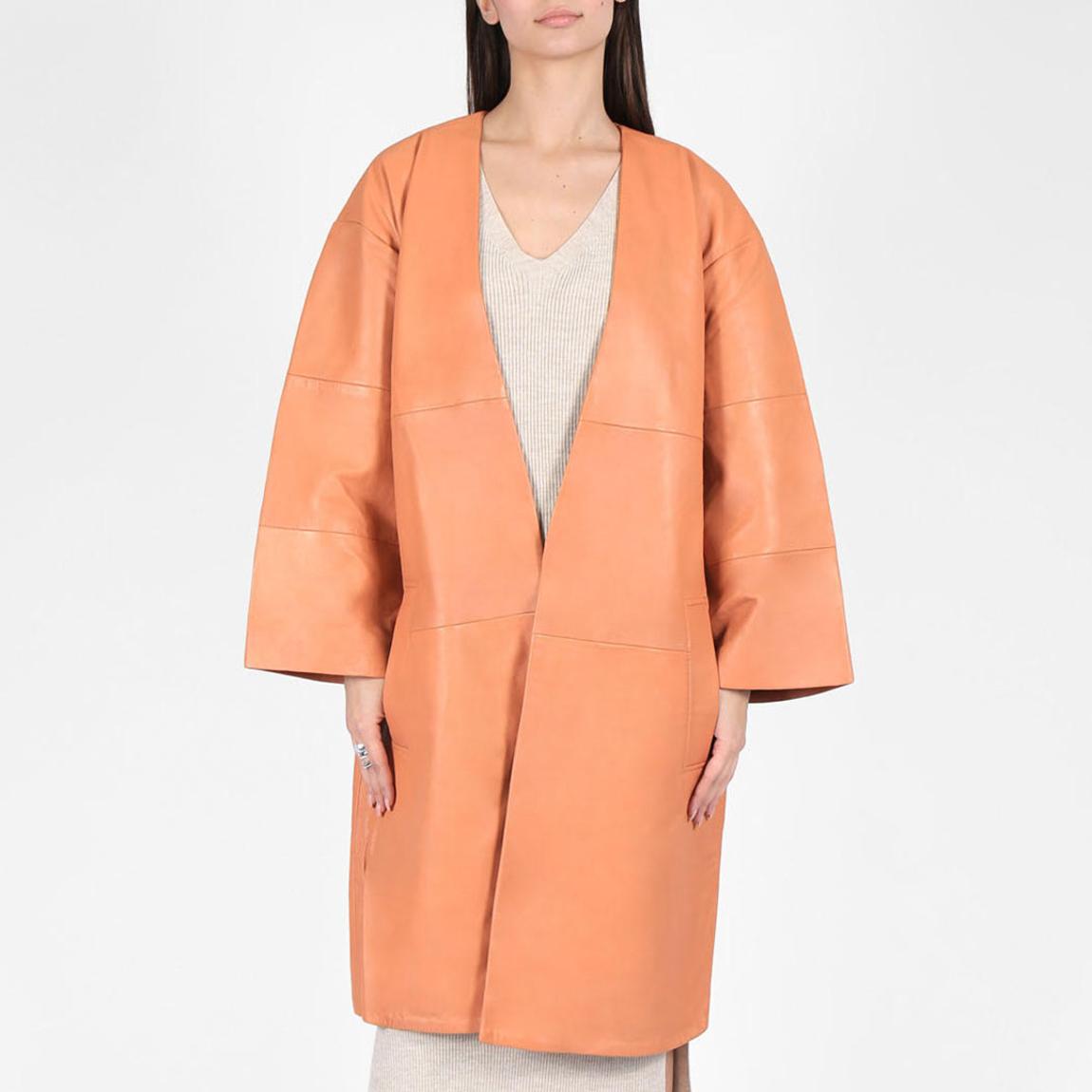 Peach Leather Duster Jacket main product photo