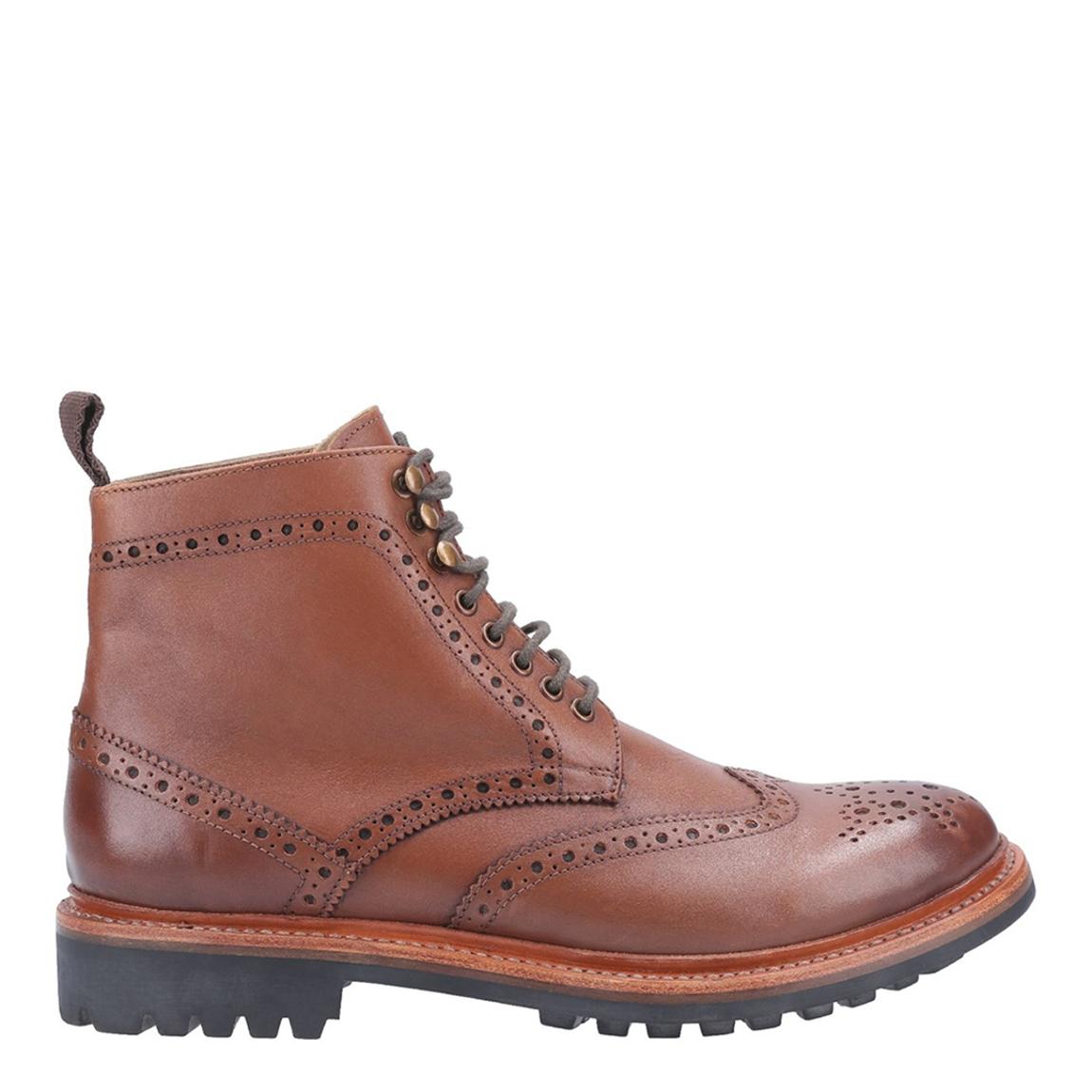 Cotswold Brown Rissington Leather Commando Boots - BrandAlley