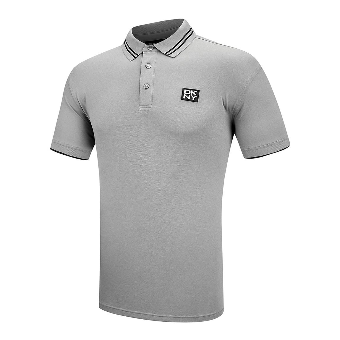 Grey DKNY Contrast Collar Polo Shirt main product photo