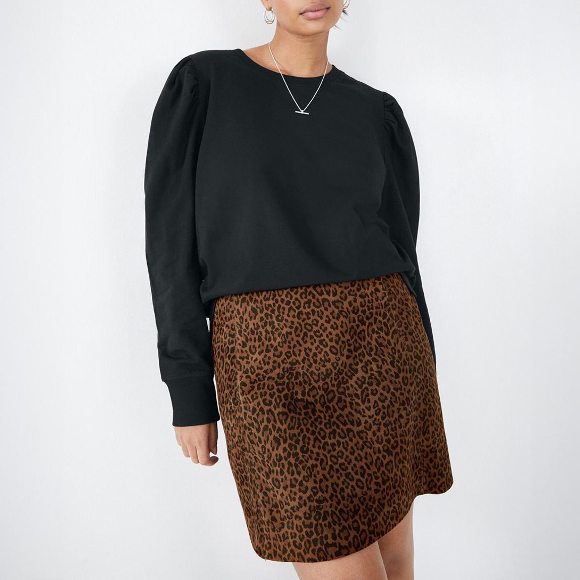 Black Bella Puff Sleeve Jersey Top main product photo