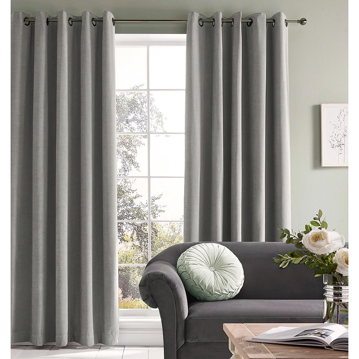 Abbott 223x228cm Eyelet Curtains, Steel main product photo
