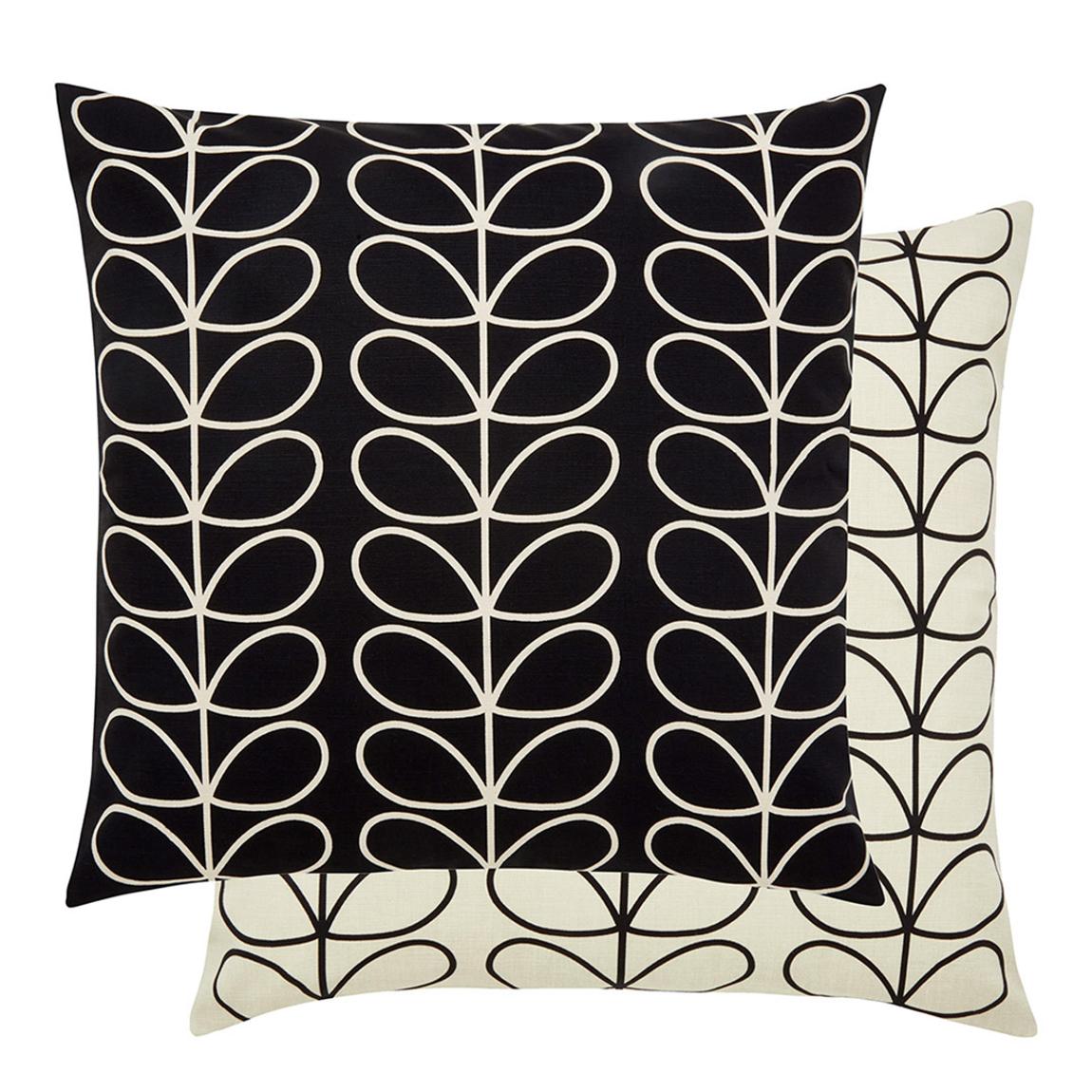 Small Linear Stem 50x50cm Feather Cushion, Monochrome main product photo