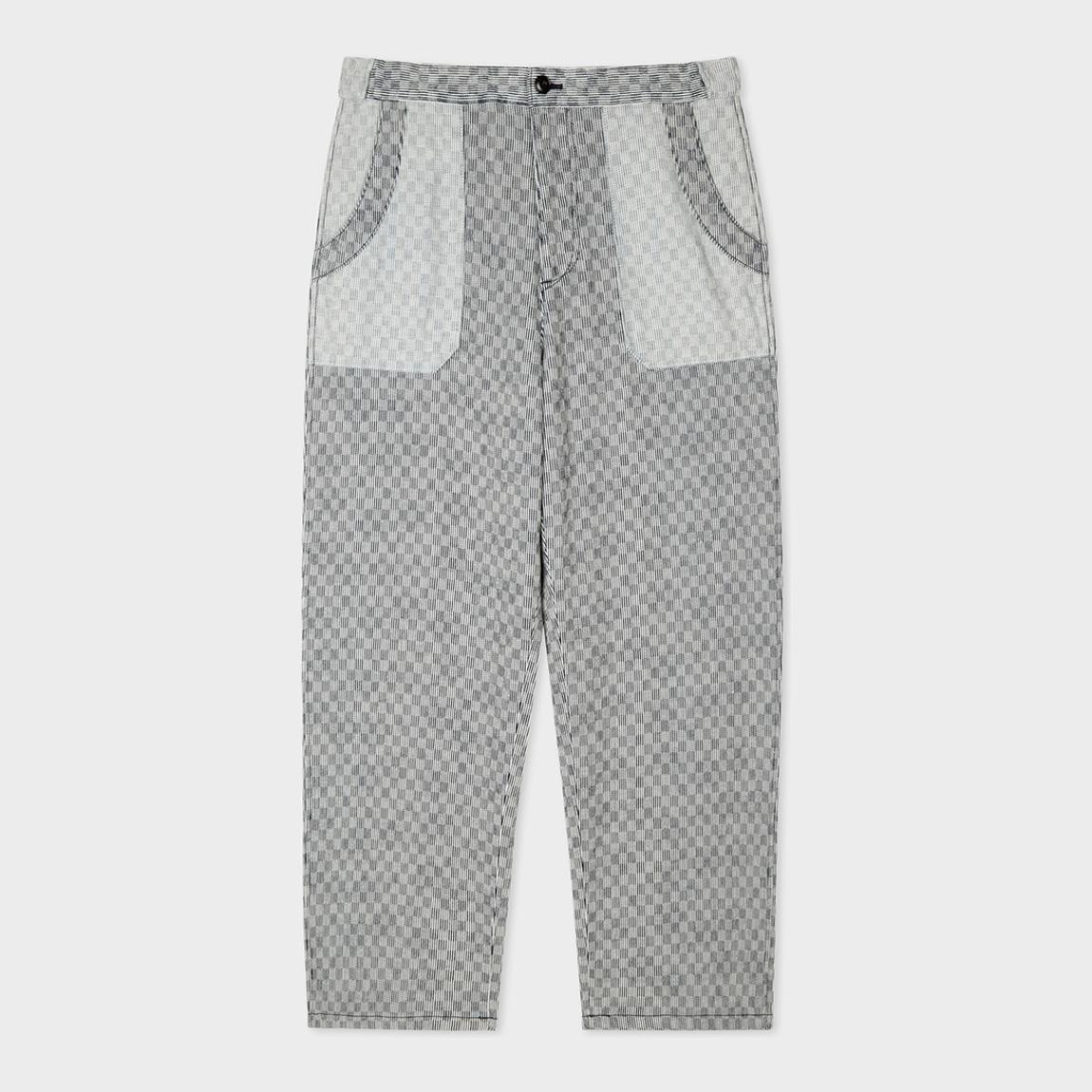 Grey Textured Cotton Trousers main product photo