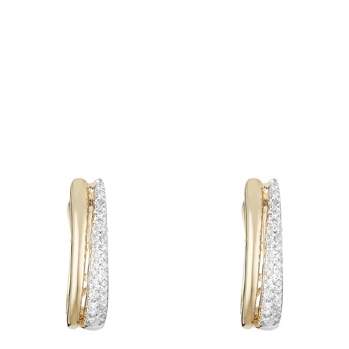 Yellow Gold Diamond Hoop Earrings main product photo