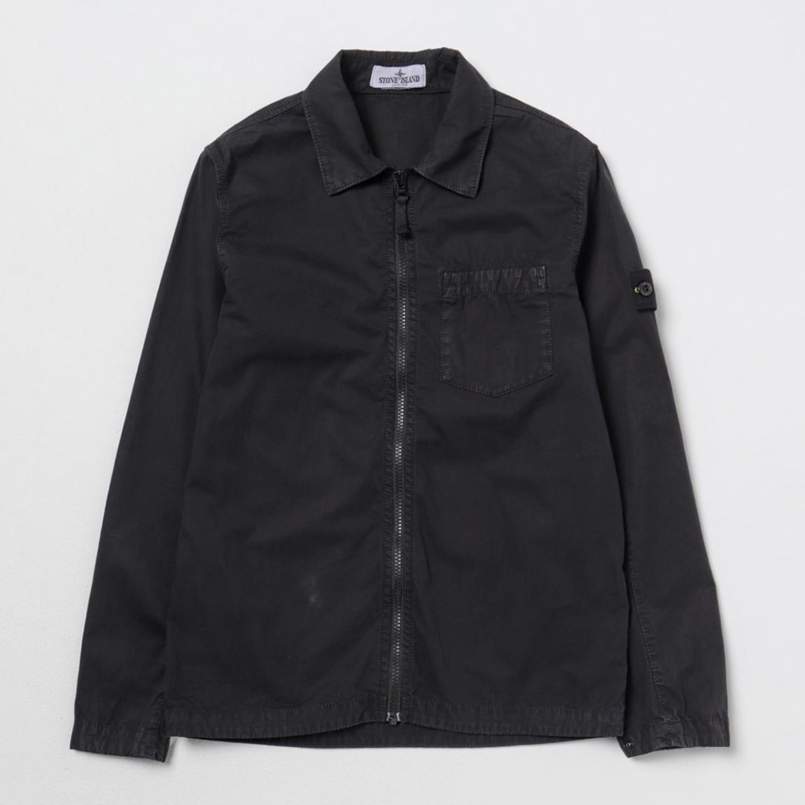 Black Brushed Cotton Overshirt main product photo