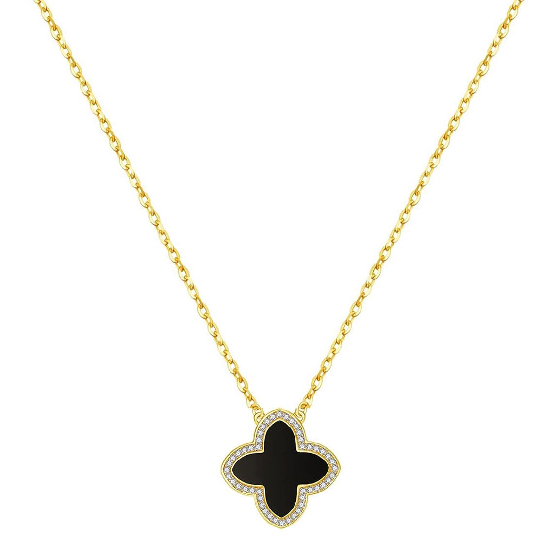18K Gold Black Motif Embelisshed Necklace main product photo
