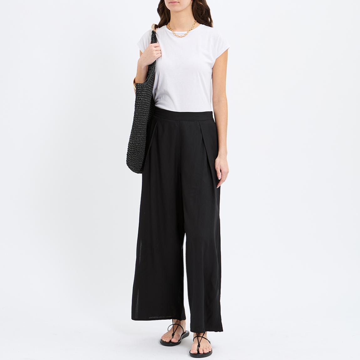Black Long Side Split Trousers main product photo