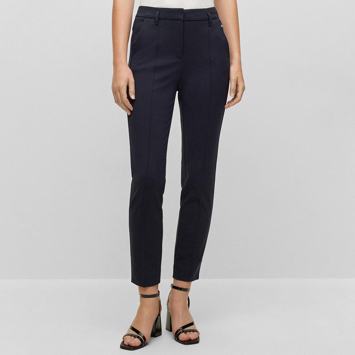 Navy Terasy Stretch Straight Trousers main product photo