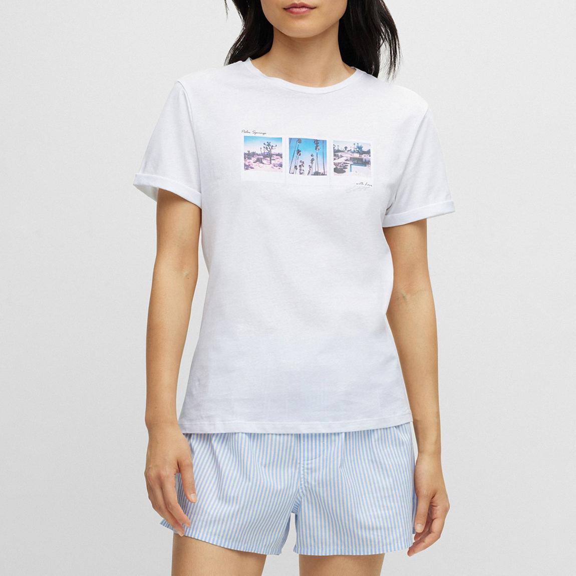 White Esummer Cotton T-Shirt main product photo
