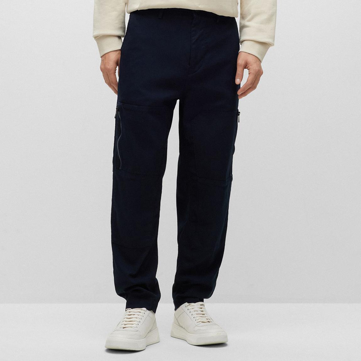 Dark Blue Statum Cotton Blend Cargos main product photo