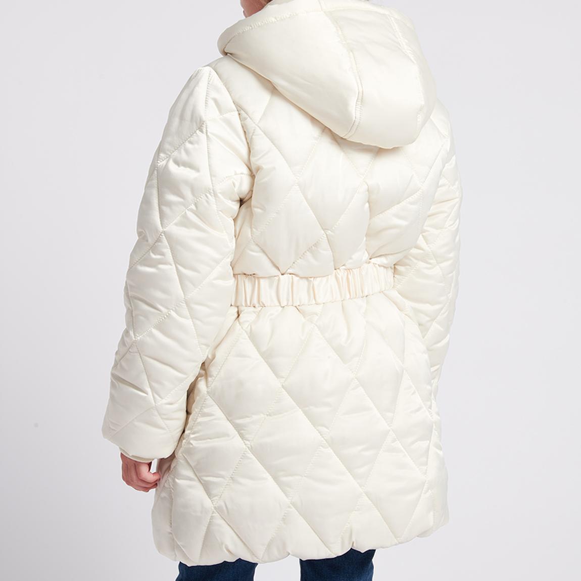 Cream Belted Puffer Coat main product photo