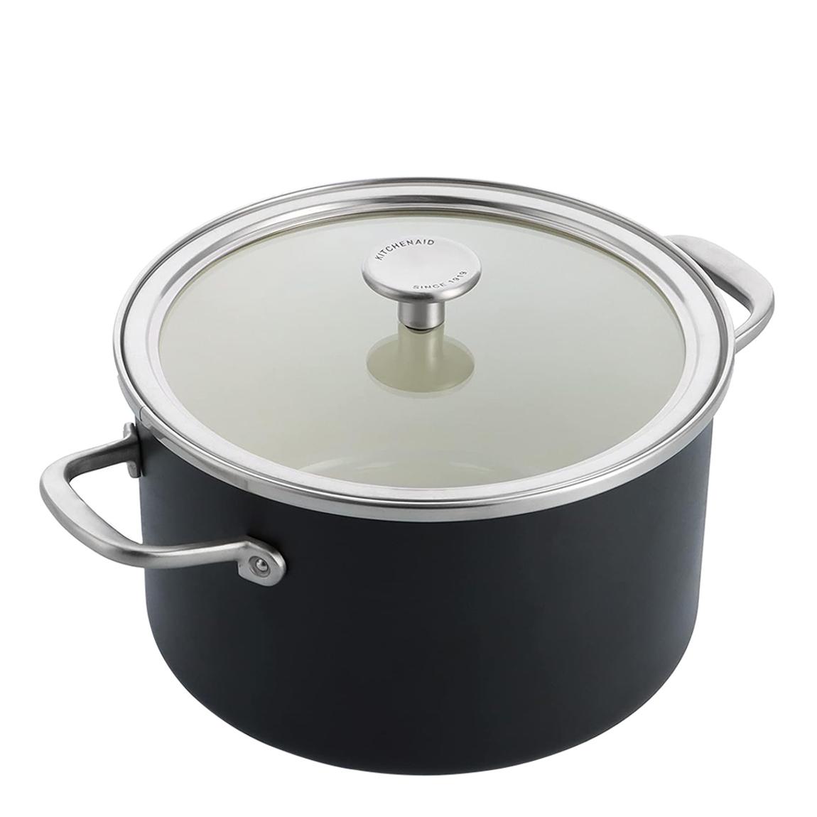 KitchenAid Steel Core Enamel 24cm/6 Litre Casserole, Matte Black main product photo
