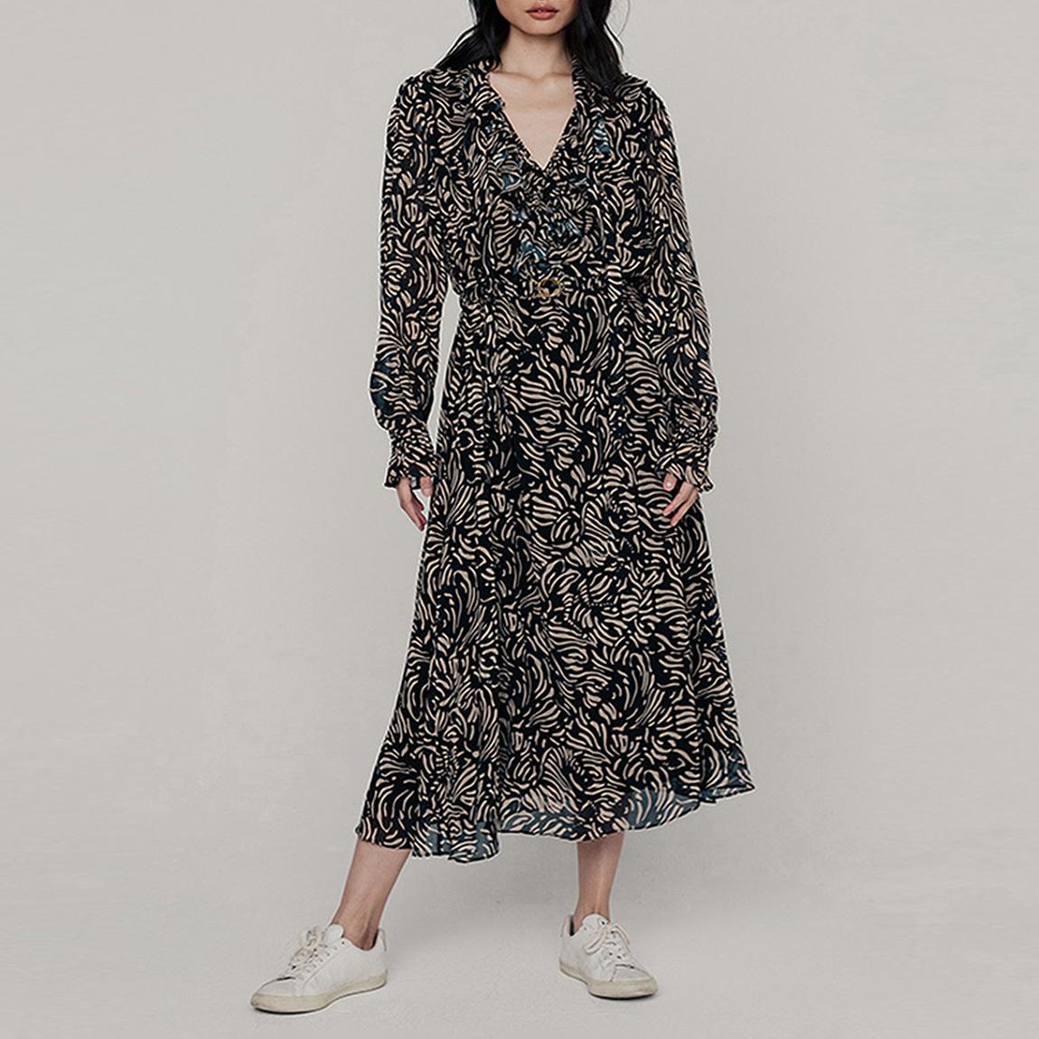 Black 70s Dress Hidden Zebra main product photo