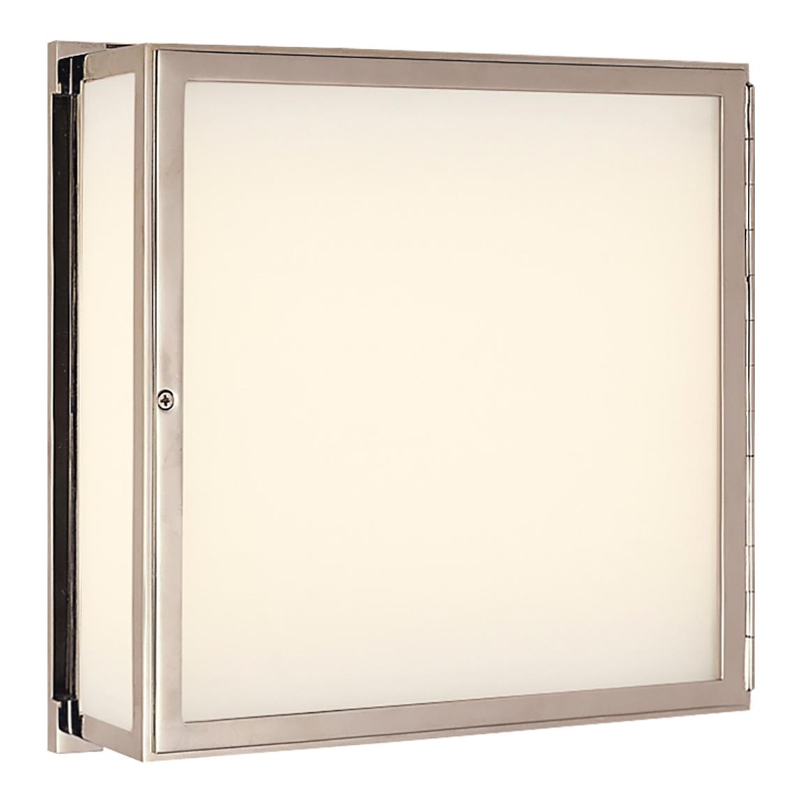 Mercer Square Box Light in Polished Nickel with White Glass main product photo