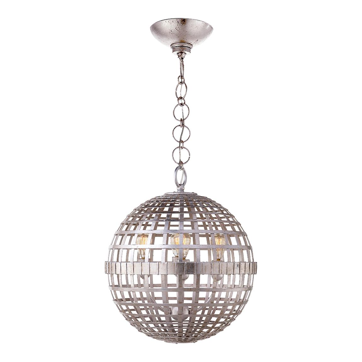 Mill Small Globe Lantern in Burnished Silver Leaf main product photo