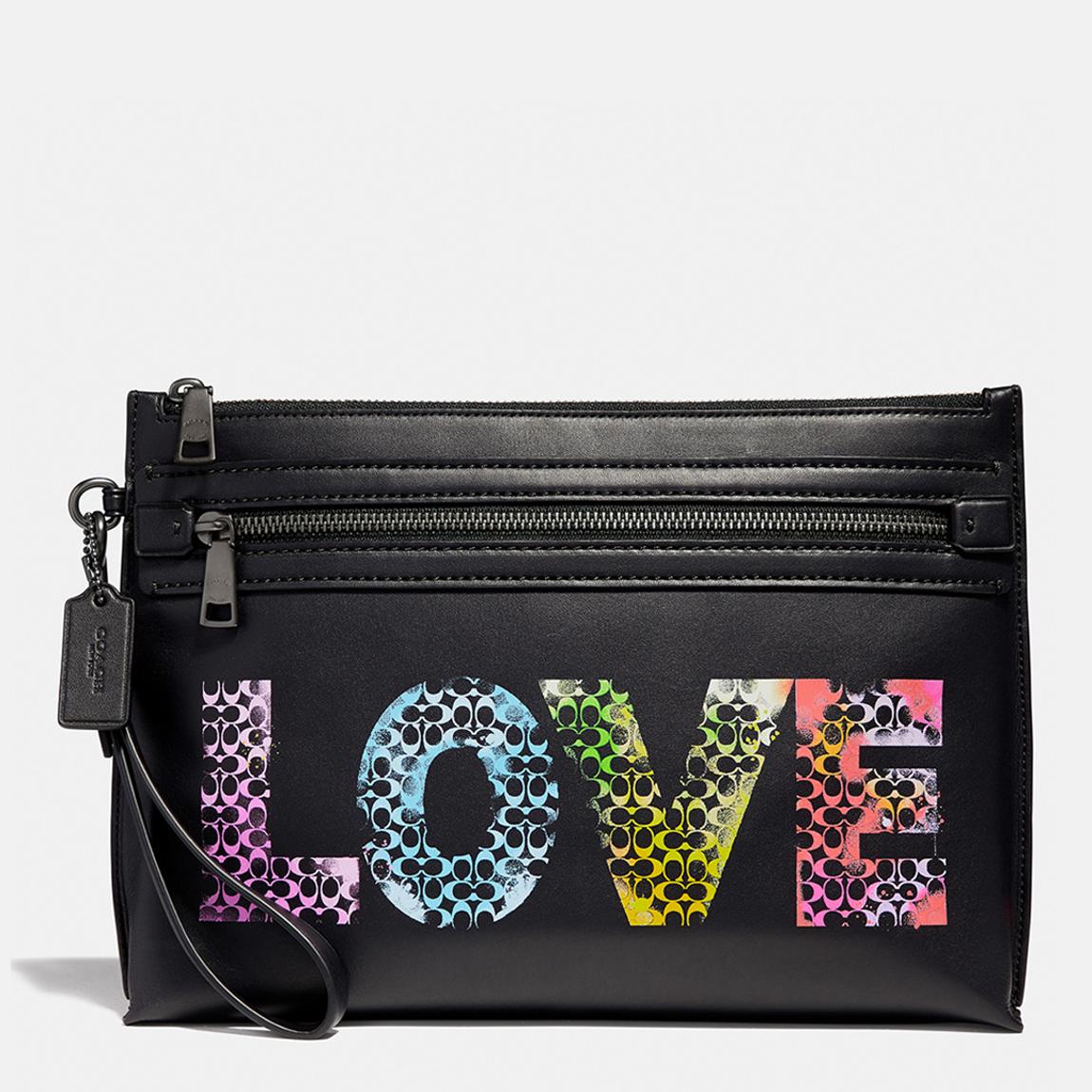 Black Academy Pouch Featuring Coach Graffiti main product photo