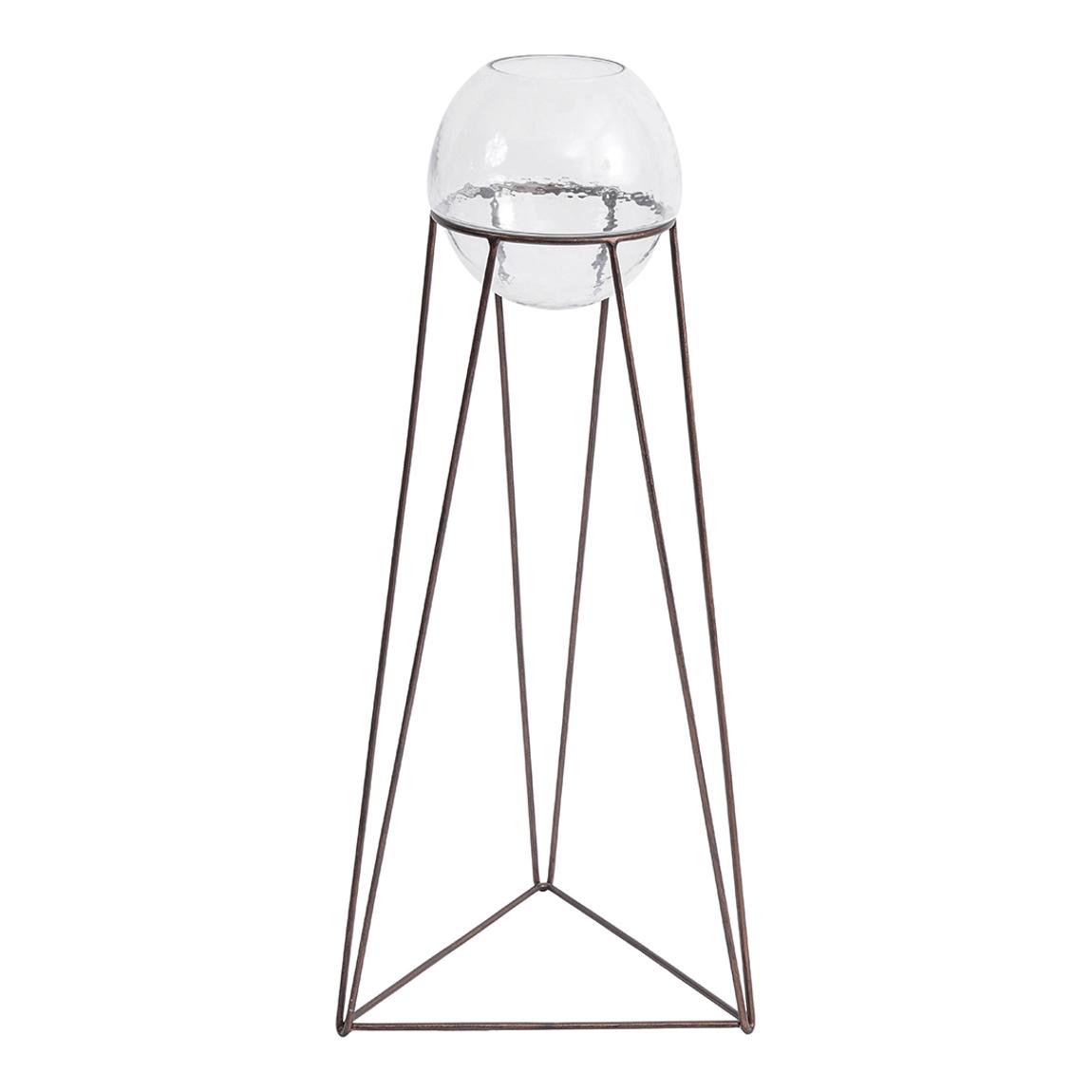 Bersa Floor Standing Fishbowl Planter with Aged Copper Base main product photo