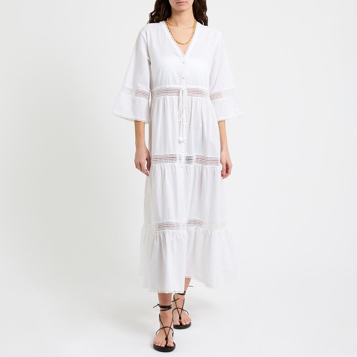 White Guipure Lace Trim Cover Up main product photo