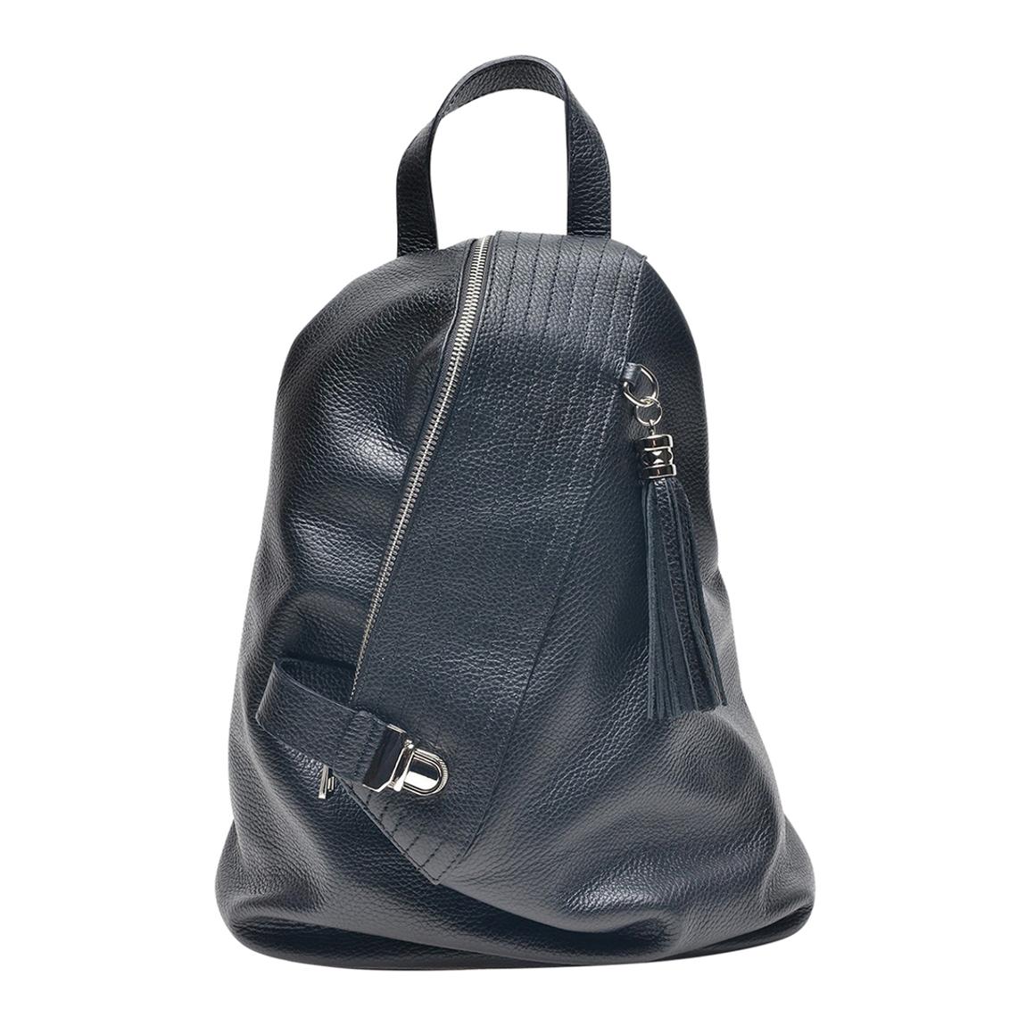 Black Italian Leather Backpack main product photo