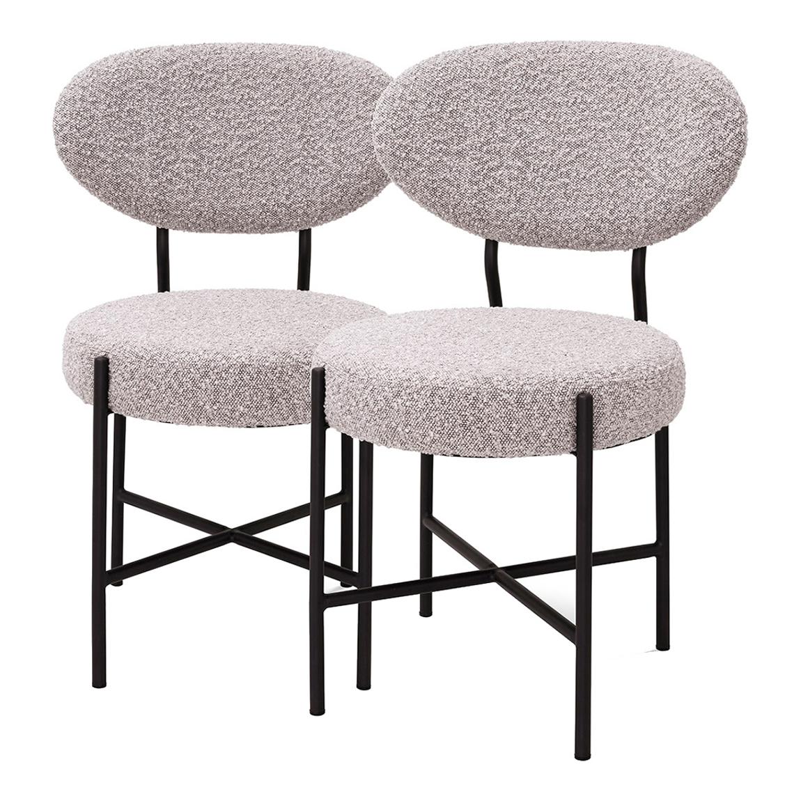 Vicq Dining Chair Set Of 2, Boucle Grey main product photo