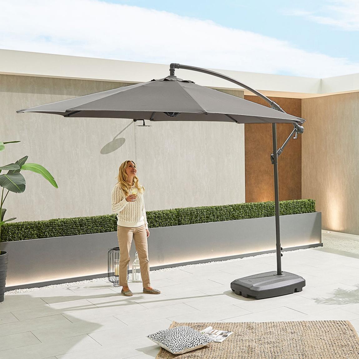 Barbados Cantilever Parasol - 3m Round - Grey main product photo