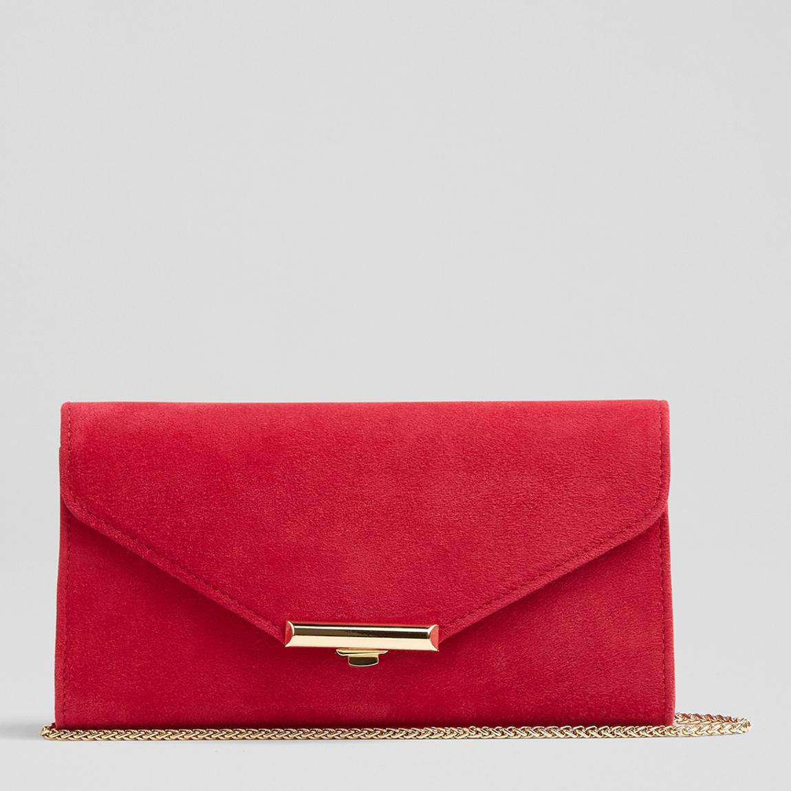 Cerice Lucy Soft Gold Suede Clutch main product photo