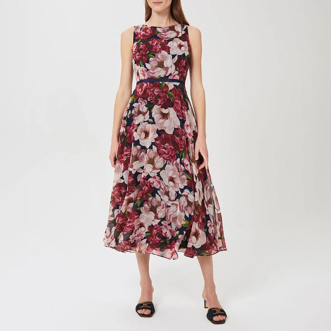 Pink Carly Floral Midi Dress main product photo