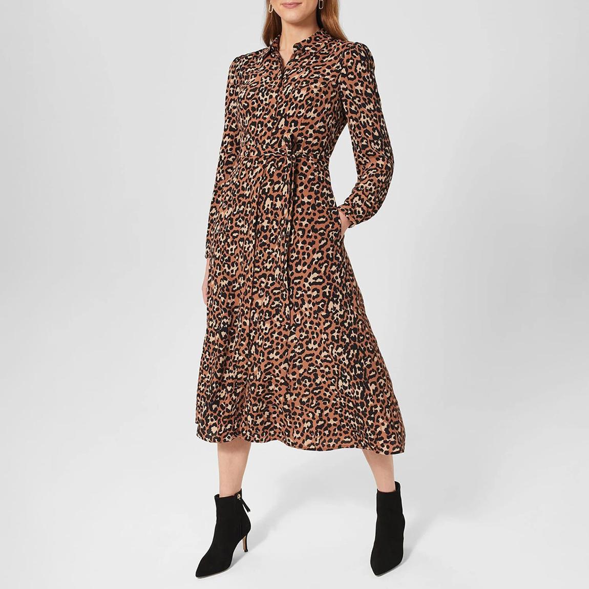 Brown Savannah Animal Print Midi Dress main product photo
