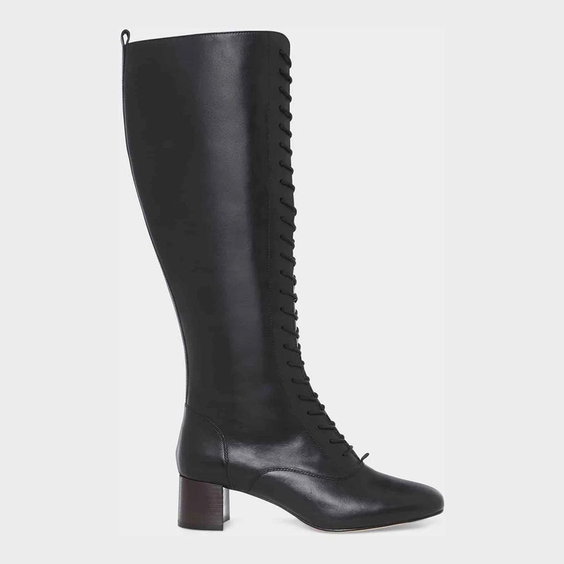 Black Issy Knee Leather Boots main product photo