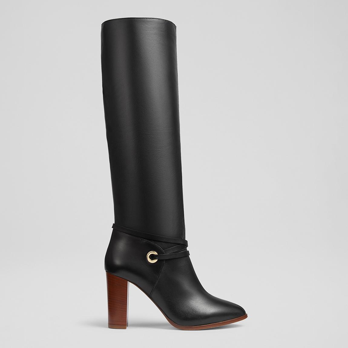 Black Shelby Knee High Boots main product photo