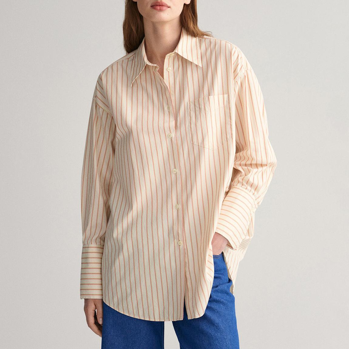 Cream Poplin Striped Cotton Shirt main product photo