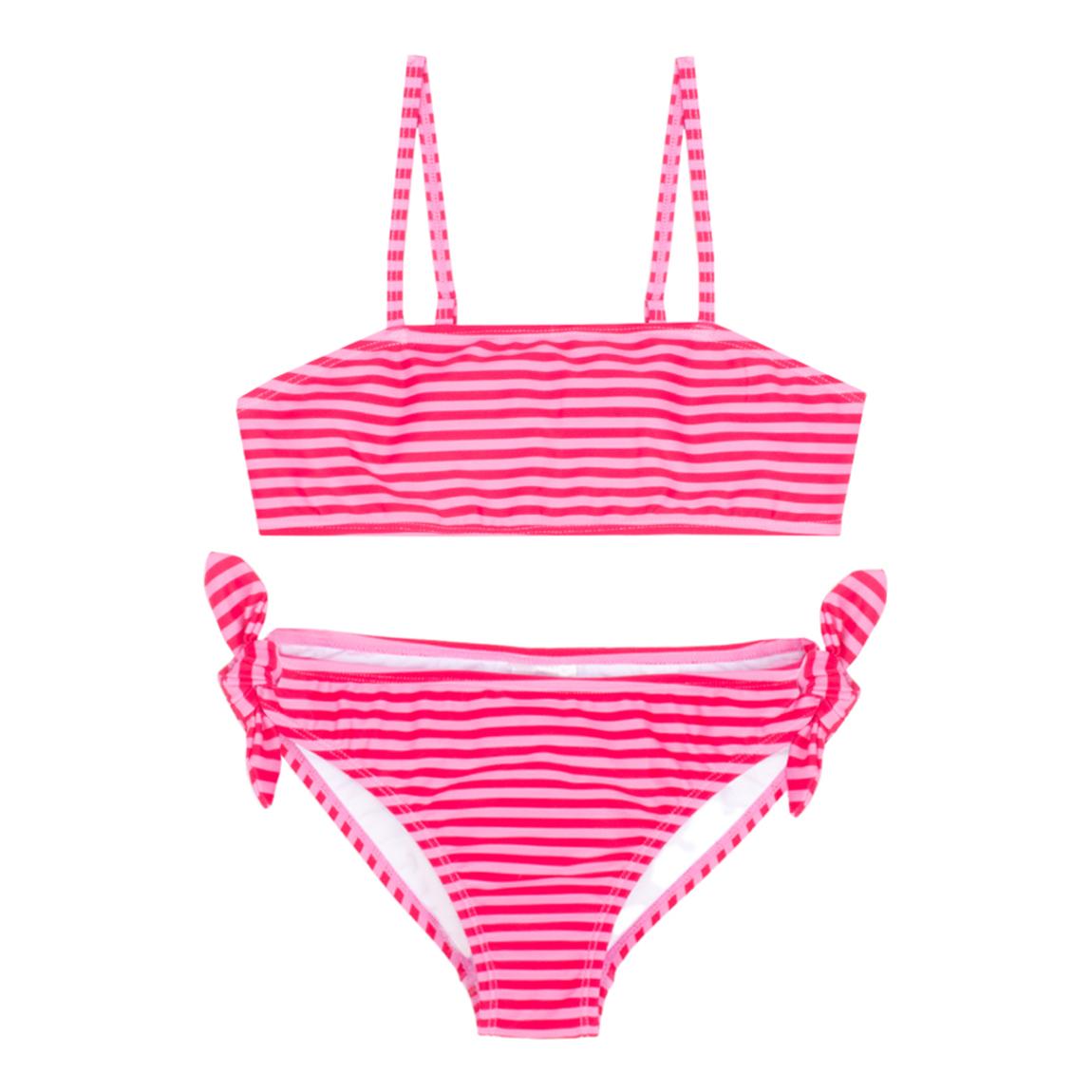 Pink Stripe Teen Tie Bikini Set main product photo