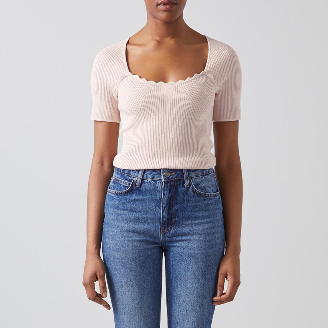 Pink Rib Scoop Neck Top main product photo