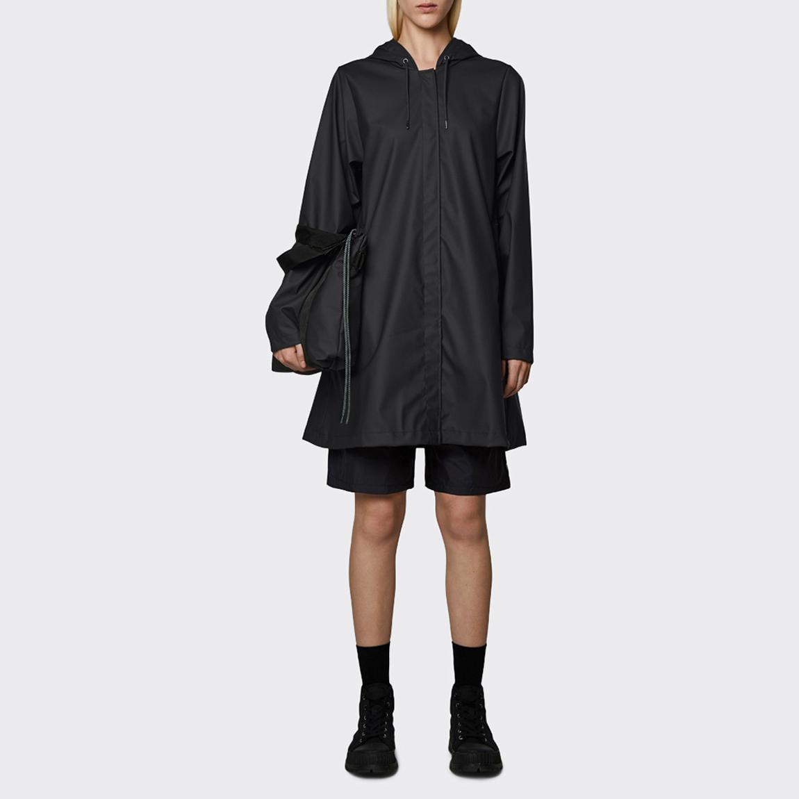 Black Unisex Waterproof A Line Jacket main product photo