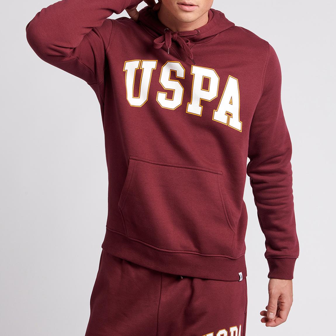 Dark Red Arch Logo Cotton Blend Hoodie main product photo