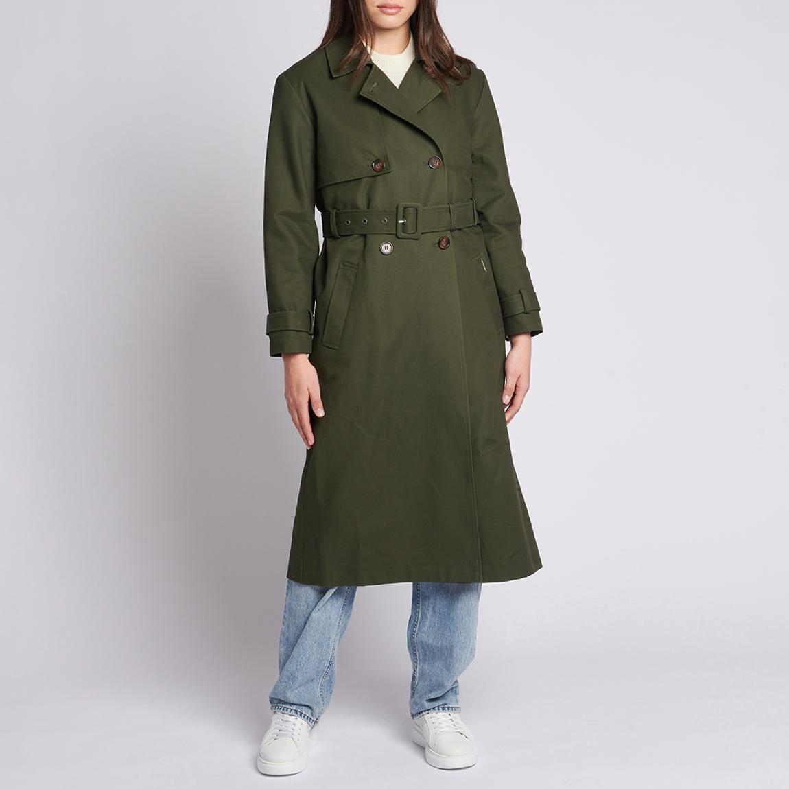 Dark Green Cotton Trench Coat main product photo