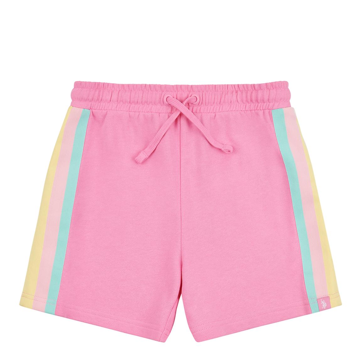 Teen Girl's Pink Side Stripe Cotton Shorts main product photo