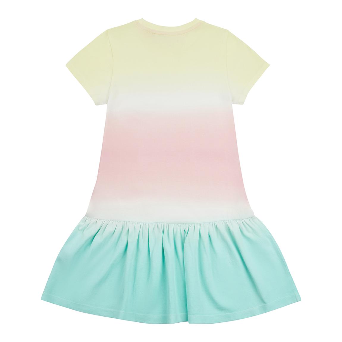 Teen Girl's Pink Tie Dye Ruffle Cotton Dress main product photo