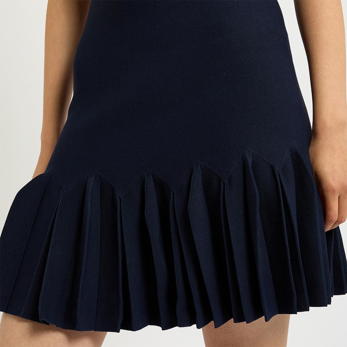 Ted Baker Navy Pleated Hem Bodycon Knit Mini Dress - BrandAlley