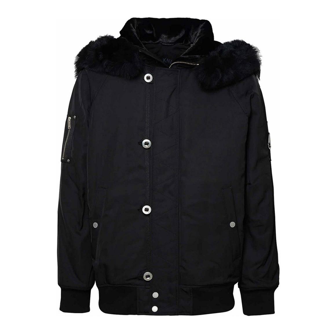 Black Strathmore Leather Bomber Jacket main product photo