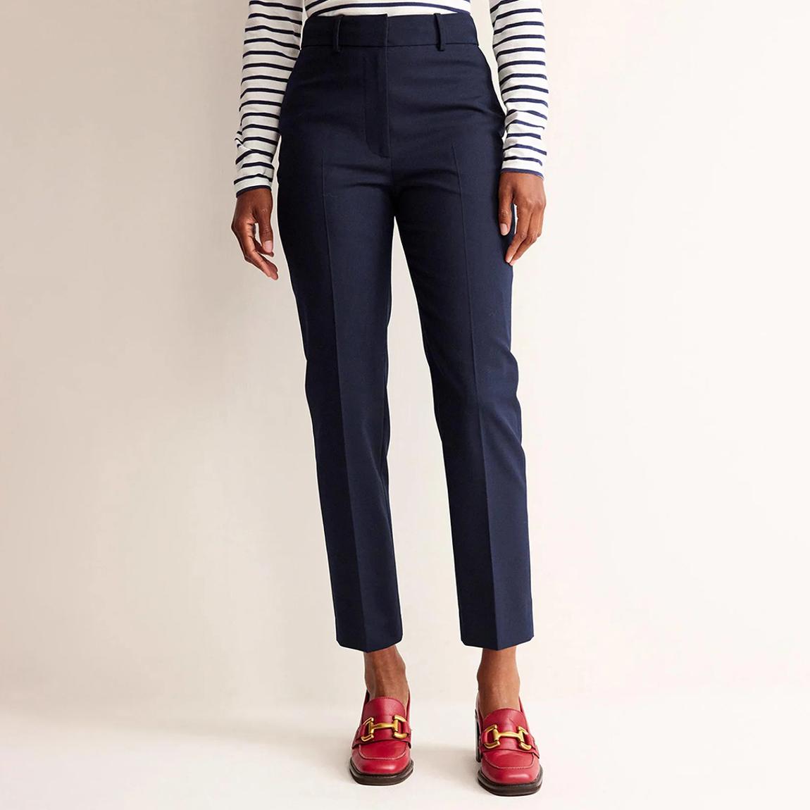 Navy Wool Blend Twill Trousers main product photo