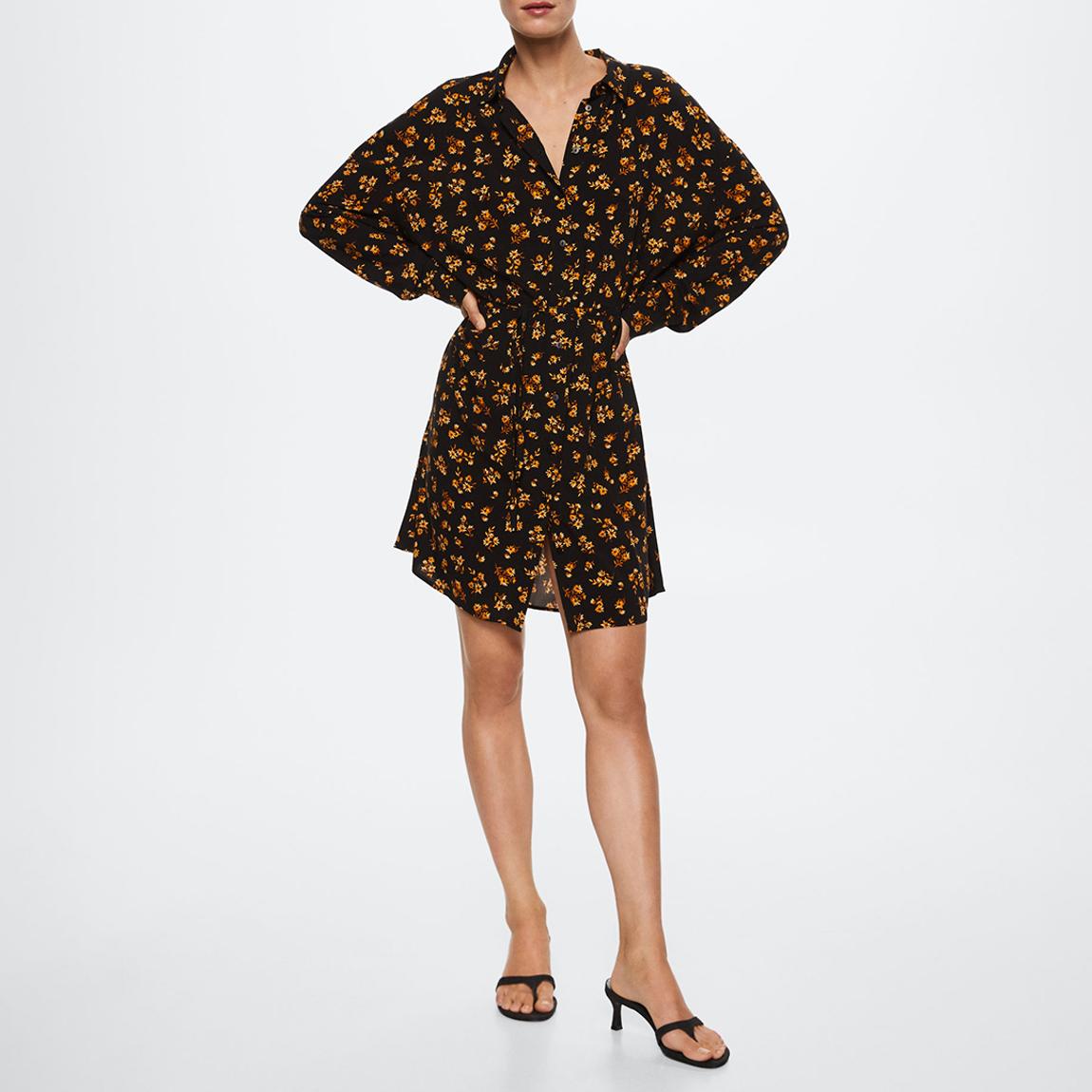 Black Printed Shirt Dress main product photo