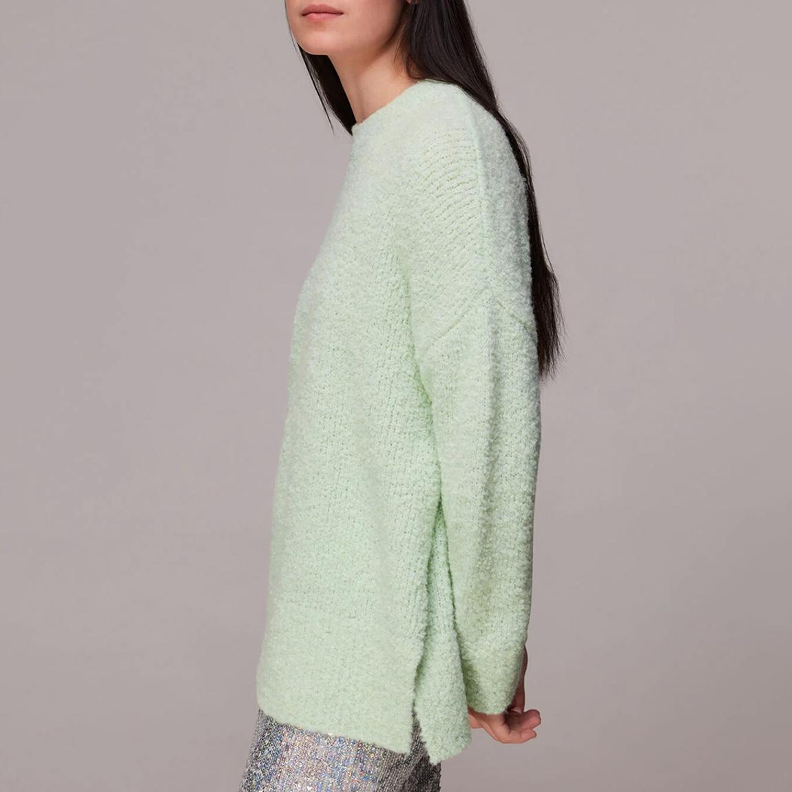 Green Relaxed Boucle Wool Blend Jumper main product photo