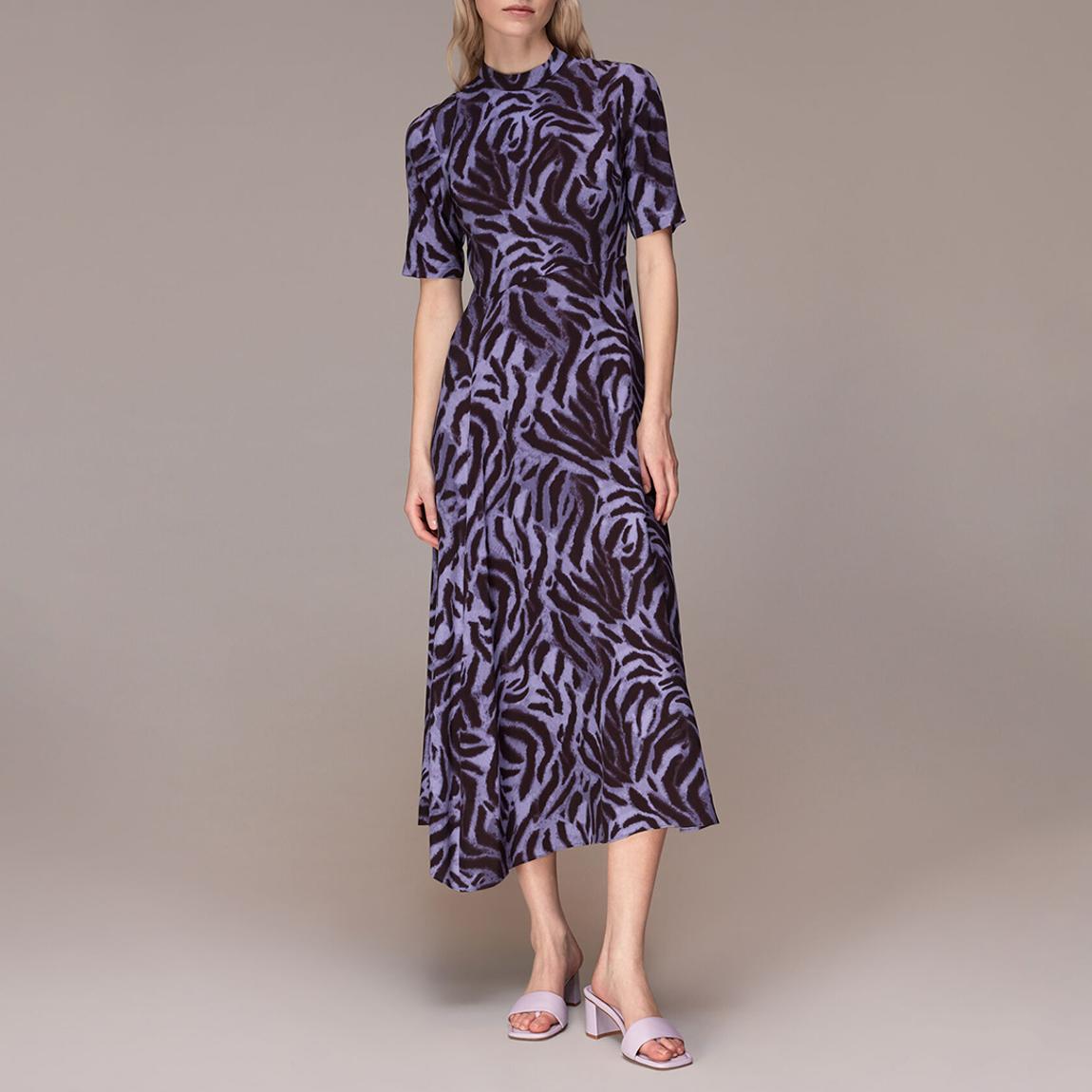 Purple Woodland Printed Midi Dress main product photo